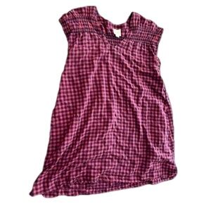 Maeve Pink and Black Checkered Midi Dress